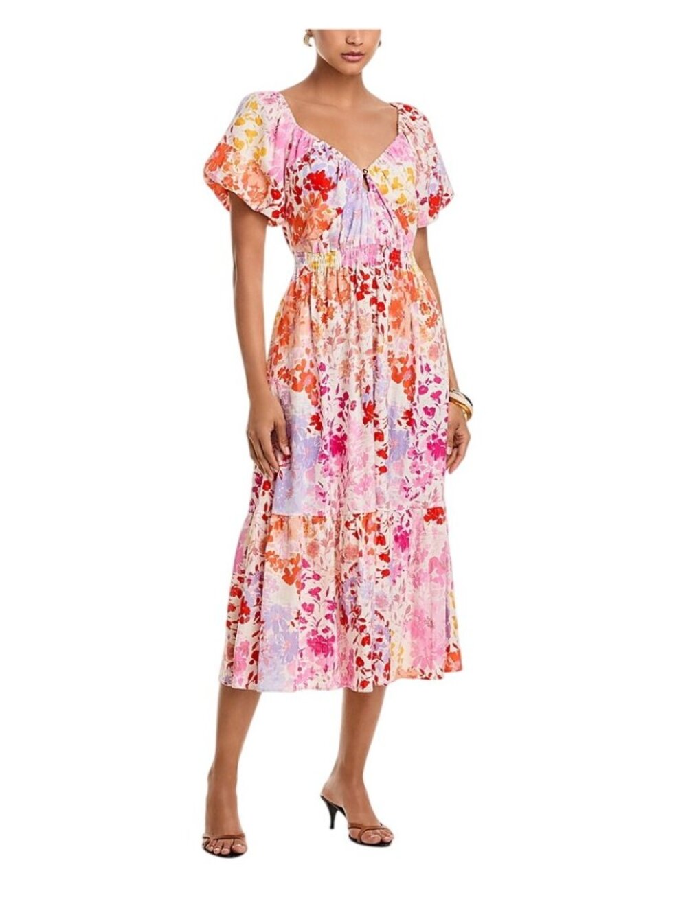 NWT Derek Lam 10 Crosby Laine Floral Linen-Blend Maxi Dress Sz 8 MSRP $550